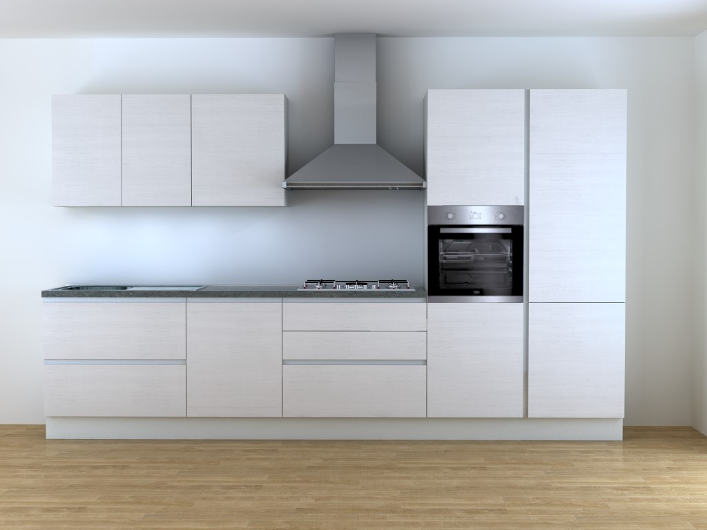 Cucina bianca 3 metri senza maniglie vendita online